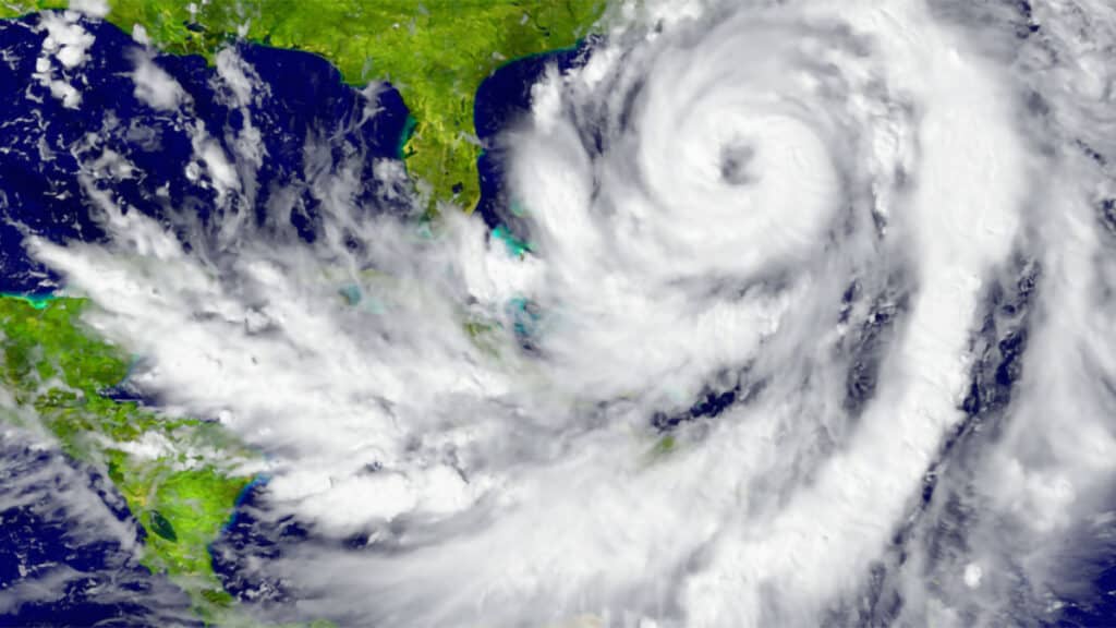 Satellite image of a hurricane in florida