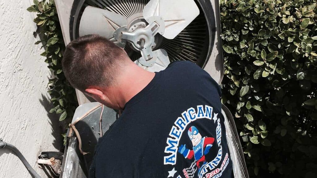 American Air Cares Cleaning out AC Unit