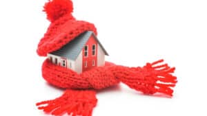 House covered in scarf